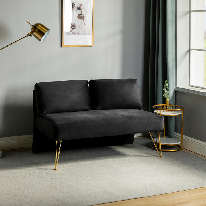 Lucio Velvet Loveseat with Removable Back Cushions